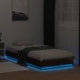 Estructura de cama con luces LED roble marrón 90x200 cm de vidaXL, Camas y somieres - Ref: Foro24-839517, Precio: 106,08 €, D...