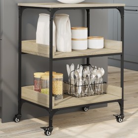 Kitchen cart made of Sonoma oak wood, measuring 60x41x80.5 cm. by vidaXL, Kitchen and dining carts - Ref: Foro24-842402, Pric...