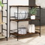 Kitchen cart made of smoked oak wood, 100.5x50x105 cm by vidaXL, Kitchen and dining carts - Ref: Foro24-842333, Price: 86,54 ...