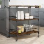 Kitchen cart made of smoked oak wood, 100.5x50x105 cm by vidaXL, Kitchen and dining carts - Ref: Foro24-842333, Price: 86,54 ...