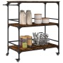 Kitchen cart made of smoked oak wood, 100.5x50x105 cm by vidaXL, Kitchen and dining carts - Ref: Foro24-842333, Price: 86,54 ...