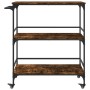 Kitchen cart made of smoked oak wood, 100.5x50x105 cm by vidaXL, Kitchen and dining carts - Ref: Foro24-842333, Price: 86,54 ...