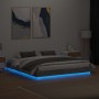 Bed frame with LED lights in Sonoma grey 180x200 cm by vidaXL, Beds and slatted bases - Ref: Foro24-3209777, Price: 185,87 €,...