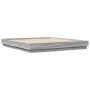 Estructura de cama con luces LED gris Sonoma 180x200 cm de vidaXL, Camas y somieres - Ref: Foro24-3209777, Precio: 185,87 €, ...