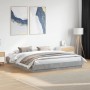 Bed frame with LED lights concrete gray 200x200 cm by vidaXL, Beds and slatted bases - Ref: Foro24-3209768, Price: 151,29 €, ...