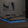 Bed frame with LED lights concrete gray 200x200 cm by vidaXL, Beds and slatted bases - Ref: Foro24-3209768, Price: 151,29 €, ...