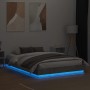 Estructura de cama con luces LED gris hormigón 150x200 cm de vidaXL, Camas y somieres - Ref: Foro24-3209789, Precio: 171,40 €...