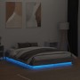 Bed frame with LED lights Sonoma grey 135x190 cm by vidaXL, Beds and slatted bases - Ref: Foro24-3209819, Price: 143,57 €, Di...