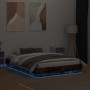 Estructura de cama con luces LED roble ahumado 120x190 cm de vidaXL, Camas y somieres - Ref: Foro24-3209825, Precio: 132,30 €...