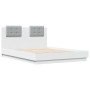 Estructura de cama con cabecero y luces LED blanco 135x190 cm de vidaXL, Camas y somieres - Ref: Foro24-3210045, Precio: 191,...