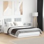 Bed frame with headboard and white LED lights 135x190 cm by vidaXL, Beds and slatted bases - Ref: Foro24-3210045, Price: 201,...