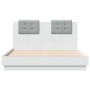 Estructura de cama con cabecero y luces LED blanco 135x190 cm de vidaXL, Camas y somieres - Ref: Foro24-3210045, Precio: 191,...