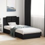 Bed frame with headboard and LED lights black 90x200 cm by vidaXL, Beds and slatted bases - Ref: Foro24-3210032, Price: 173,8...