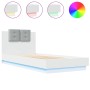 Bed frame with headboard and white LED lights 100x200 cm by vidaXL, Beds and slatted bases - Ref: Foro24-3210024, Price: 177,...