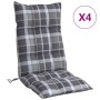 Cushions for high back chair, 4 units, gray checkered Oxford fabric. by vidaXL, Cushions for chairs and sofas - Ref: Foro24-3...