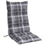 Cushions for high back chair, 4 units, gray checkered Oxford fabric. by vidaXL, Cushions for chairs and sofas - Ref: Foro24-3...