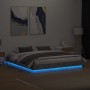 Estructura de cama con luces LED gris hormigón 180x200 cm de vidaXL, Camas y somieres - Ref: Foro24-3209775, Precio: 188,52 €...