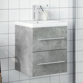 Mueble de baño con lavabo integrado gris hormigón de vidaXL, Tocadores de baño - Ref: Foro24-3278759, Precio: 151,23 €, Descu...