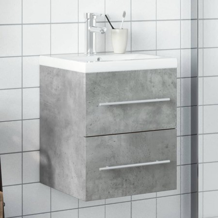 Mueble de baño con lavabo integrado gris hormigón de vidaXL, Tocadores de baño - Ref: Foro24-3278759, Precio: 156,78 €, Descu...