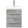 Mueble de baño con lavabo integrado gris hormigón de vidaXL, Tocadores de baño - Ref: Foro24-3278759, Precio: 156,78 €, Descu...