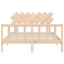 Estructura de cama de matrimonio con cabecero madera maciza de vidaXL, Camas y somieres - Ref: Foro24-3193471, Precio: 144,18...