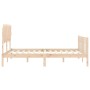 Double bed frame with solid wood headboard by vidaXL, Beds and slatted bases - Ref: Foro24-3193471, Price: 144,18 €, Discount: %