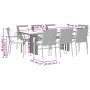 Garden dining set 9 pieces and gray synthetic rattan cushions by vidaXL, Garden sets - Ref: Foro24-3213501, Price: 708,60 €, ...