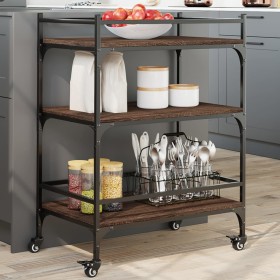 Kitchen cart made of brown oak wood, 65x40x86.5 cm by vidaXL, Kitchen and dining carts - Ref: Foro24-842400, Price: 73,99 €, ...