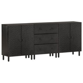 Auxiliary cabinets 3 pieces solid mango wood black 60x33x75cm by vidaXL, Sideboards - Ref: Foro24-3206284, Price: 397,69 €, D...