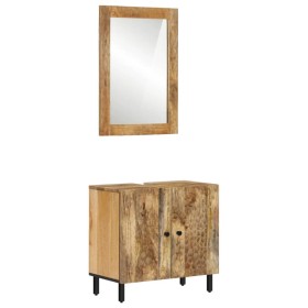 Set mit 2 Badezimmerschränken 2 Stück massives Mangoholz von vidaXL, Badezimmermöbel - Ref: Foro24-3206301, Preis: 237,99 €, ...