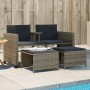 2-Sitzer-Gartensofa mit grauem PE-Rattantisch und Hockern von vidaXL, Gartensets - Ref: Foro24-368418, Preis: 231,76 €, Rabat...