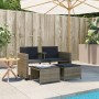 2-Sitzer-Gartensofa mit grauem PE-Rattantisch und Hockern von vidaXL, Gartensets - Ref: Foro24-368418, Preis: 231,99 €, Rabat...