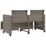 2 seater garden sofa with gray PE rattan table and stools by vidaXL, Garden sets - Ref: Foro24-368418, Price: 231,76 €, Disco...