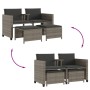 2 seater garden sofa with gray PE rattan table and stools by vidaXL, Garden sets - Ref: Foro24-368418, Price: 231,76 €, Disco...