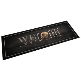 Waschbarer Küchenteppich Samt Text Kaffee 60x180 cm von vidaXL, Fußmatten - Ref: Foro24-4005591, Preis: 30,81 €, Rabatt: %