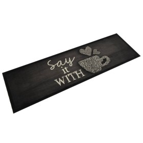 Washable black velvet kitchen rug cup 45x150 cm by vidaXL, Doormats - Ref: Foro24-4005593, Price: 21,60 €, Discount: %