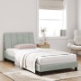 Bed frame with light gray velvet and LED lights 100x200 cm by vidaXL, Beds and slatted bases - Ref: Foro24-3213763, Price: 14...