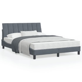 Bed frame with LED lights dark gray velvet 140x200 cm by vidaXL, Beds and slatted bases - Ref: Foro24-3213782, Price: 221,99 ...