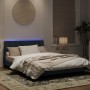 Bettgestell mit LED-Lichtern, dunkelgrauem Samtstoff, 140x200 cm. von vidaXL, Betten und Lattenroste - Ref: Foro24-3213782, P...