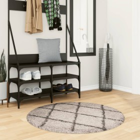 Modern long pile rug PAMPLONA beige anthracite Ø100 cm by vidaXL, Rugs - Ref: Foro24-375398, Price: 30,99 €, Discount: %