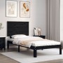 Estructura de cama individual con cabecero madera maciza negro de vidaXL, Camas y somieres - Ref: Foro24-3193625, Precio: 107...