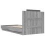 Bed frame with LED lights headboard in Sonoma grey 90x190 cm by vidaXL, Beds and slatted bases - Ref: Foro24-3210064, Price: ...