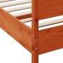 Bed frame with pine wood headboard in brown wax finish 180x200 cm by vidaXL, Beds and slatted bases - Ref: Foro24-3216374, Pr...