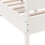 Bed frame with white pine wood headboard 160x200 cm by vidaXL, Beds and slatted bases - Ref: Foro24-3216376, Price: 243,34 €,...