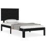 Single bed frame with black solid wood headboard by vidaXL, Beds and slatted bases - Ref: Foro24-3193625, Price: 107,96 €, Di...