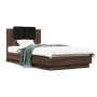 Cama con cabecero madera de ingeniería marrón roble 75x190 cm de vidaXL, Camas y somieres - Ref: Foro24-3209981, Precio: 147,...