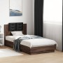 Bed with brown oak engineered wood headboard 75x190 cm by vidaXL, Beds and slatted bases - Ref: Foro24-3209981, Price: 147,18...