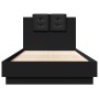 Cama con cabecero madera de ingeniería negra 90x190 cm de vidaXL, Camas y somieres - Ref: Foro24-3209969, Precio: 160,14 €, D...