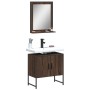 2-piece bathroom furniture set made of brown oak engineered wood by vidaXL, Bathroom furniture - Ref: Foro24-3214338, Price: ...