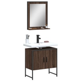 Set de muebles de baño 2 pzas madera de ingeniería marrón roble de vidaXL, Muebles de baño - Ref: Foro24-3214338, Precio: 91,...